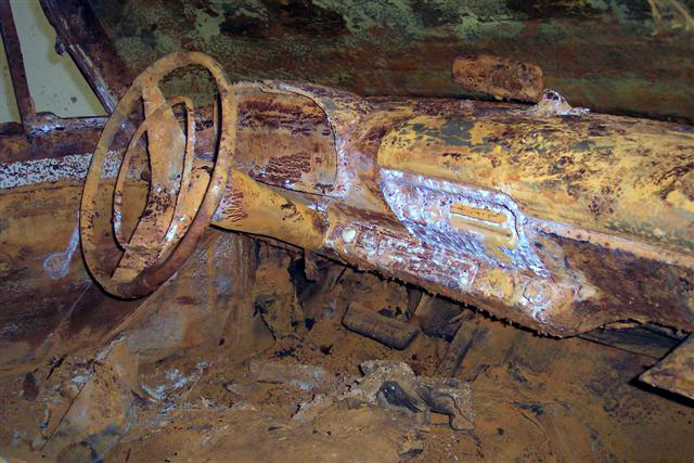 Interior of famous 1957 Tulsa, OK, buried Belvedere